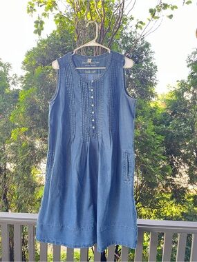 Classic denim shirt dress by Coldwater Creek in excellent pre-owned condition